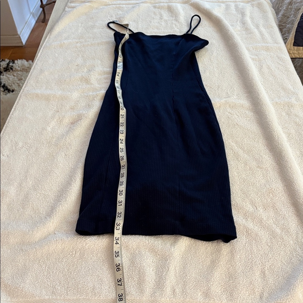 Reformation dark navy blue ribbed bodycon dress - Picture 6 of 8